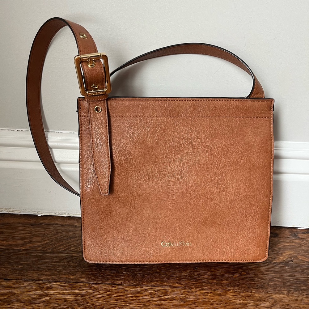 Calvin Klein Brown Leather Crossbody Bag